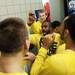 The Michigan basketball team huddles and gets pumped up for the game against South Dakota State on Thursday, March 21. Daniel Brenner I AnnArbor.com